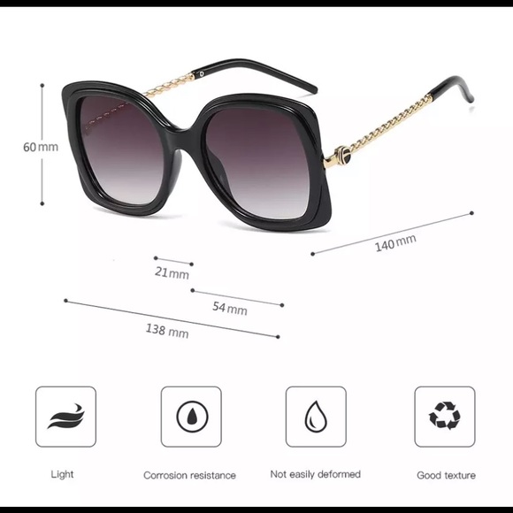 Square Rope Chain Detail Arm Sunglasses - Picture 3 of 3